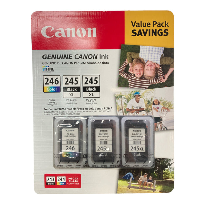 Canon Value Pack Genuine Canon Ink~ (2) PG- 245 XL ~ (1) CL- 246 Color