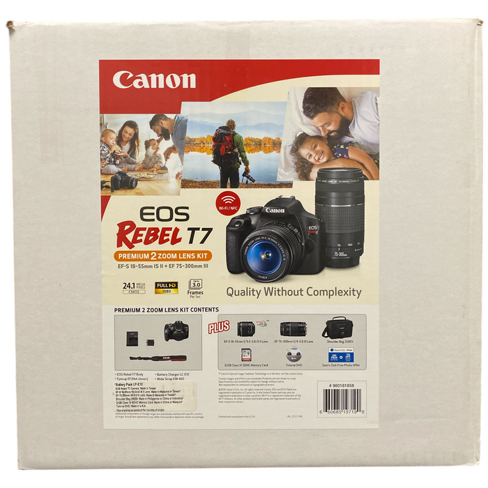 Canon EOS T7 24.1MP Digital SLR w/ EF-S 18-55mm IS Lens, 70-300mm Lens