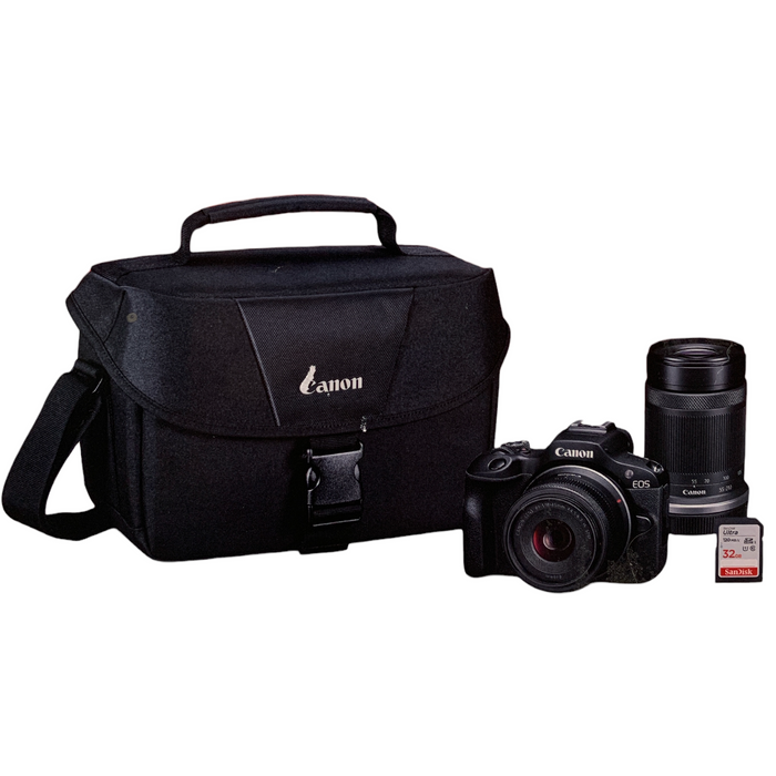Canon EOS R100 Two-Lens Camera Bundle, RF-S 18-45mm, RF-S 55-210mm & Carry Case