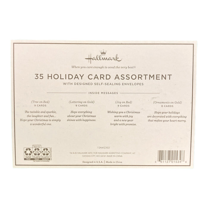 Hallmark Holiday Card Assortment with Self-Sealing Envelopes 35 Count, 4 Pack