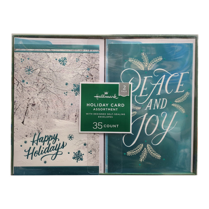 Hallmark Holiday Card Assortment 2-Pack, 35 Cards & Designed Self-Seal Envelopes
