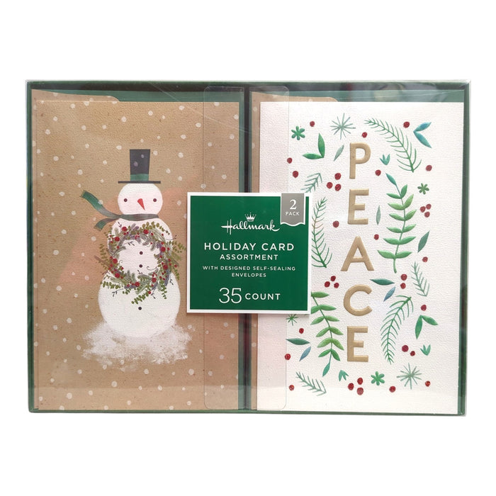 Hallmark Holiday Card Assortment 2-Pack, 35 Cards & Designed Self-Seal Envelopes