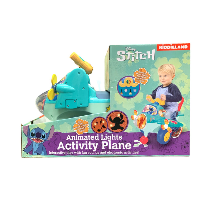 Kiddieland Disney Activity Ride on Plane with Lights & Sounds, Stitch