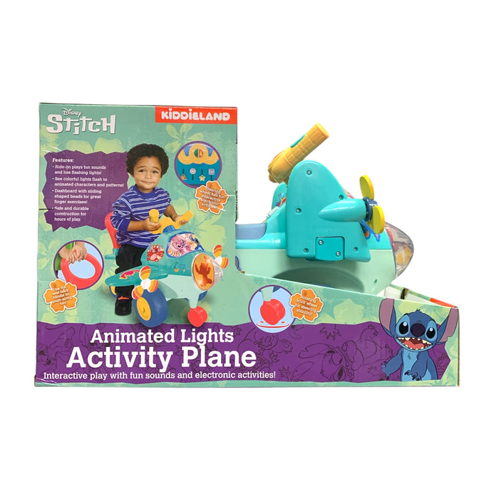 Kiddieland Disney Activity Ride-on Plane with Lights & Sounds, Stitch