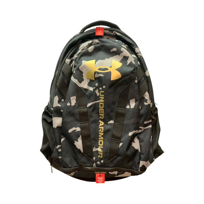 Under Armour Adult Hustle 5.0 Backpack, Black/Gold/Camo