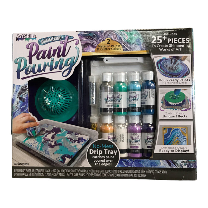 ArtSkills Acrylic Paint Pouring Art Activity Kit, Metallic