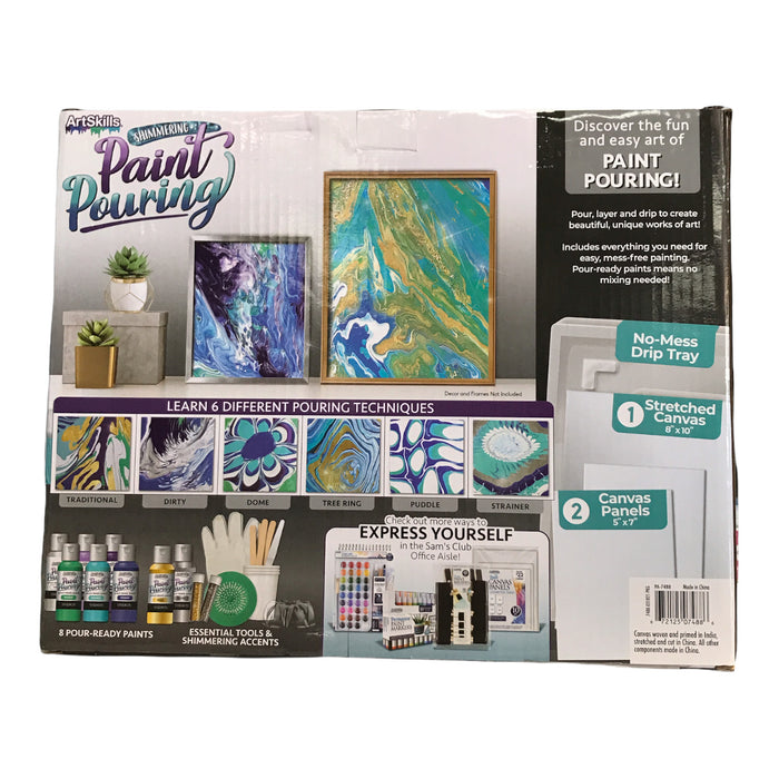 ArtSkills Acrylic Paint Pouring Art Activity Kit, Metallic