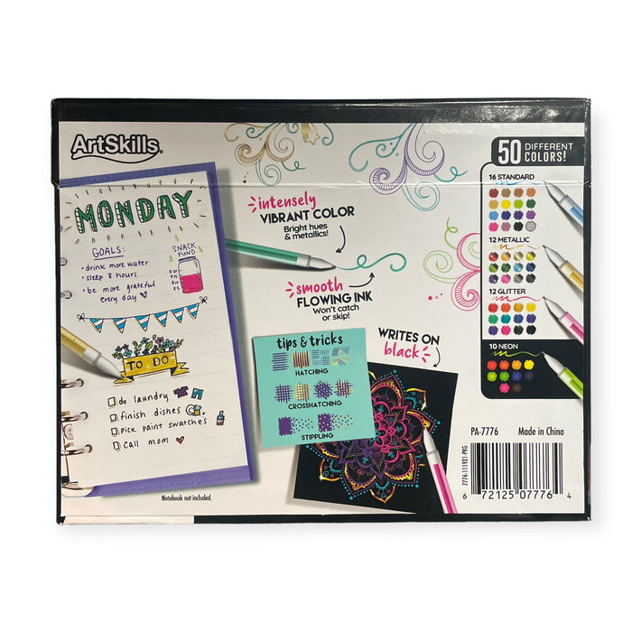 ArtSkills Fine Point Gel Assorted Pens Set, 50 Count