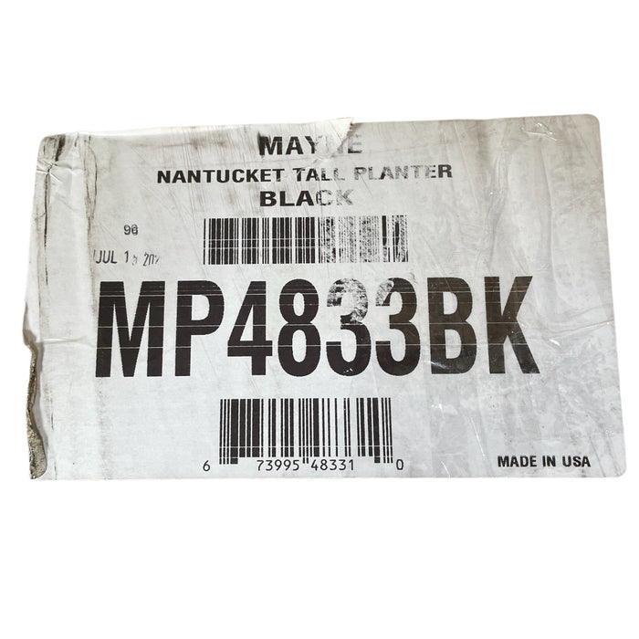 Mayne 4833B Nantucket Tall Planter, 32" x 15" x 15", Black