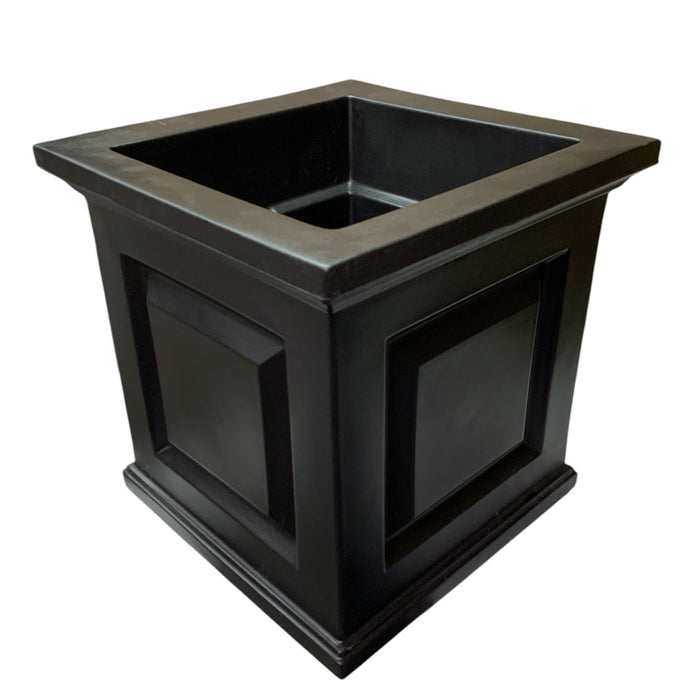 Mayne Nantucket 16" Double-Walled Self-Watering Square Planter, Black