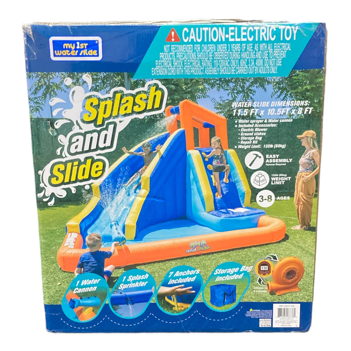 My First Waterslide Inflatable Splash and Slide (Blue/Orange