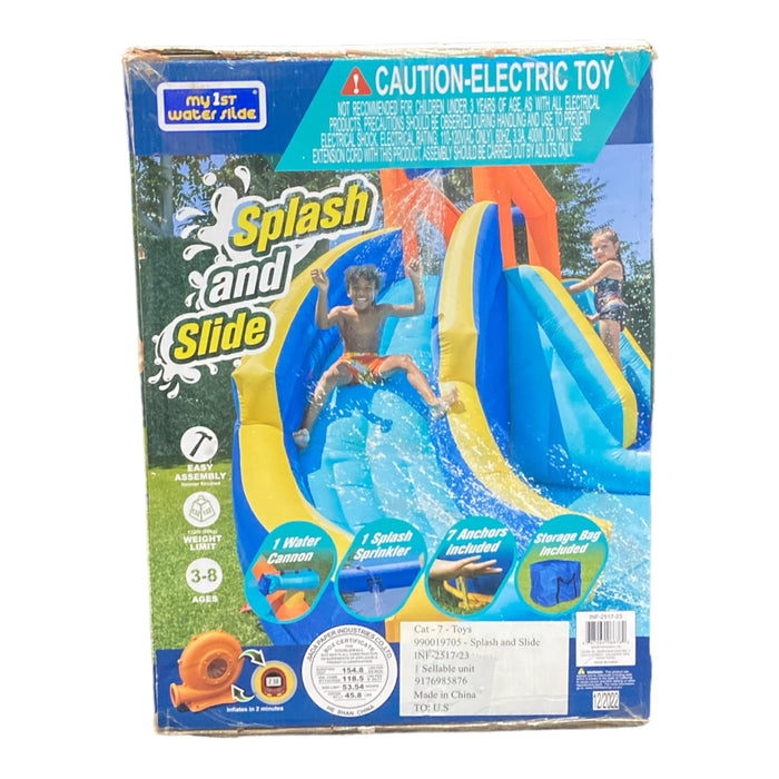 My First Waterslide Inflatable Splash and Slide (Blue/Orange)