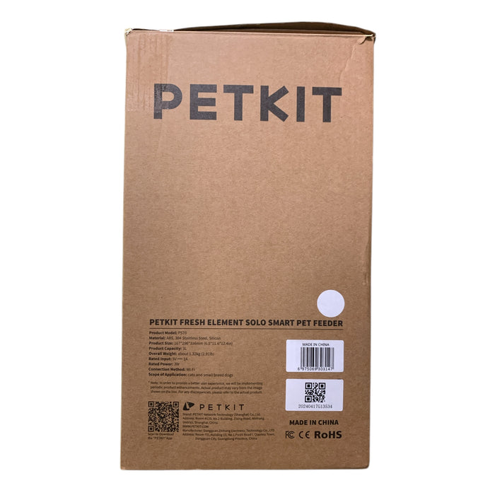 Petkit Fresh Element Solo Smart Automatic Pet Food Dispenser, 3L, White
