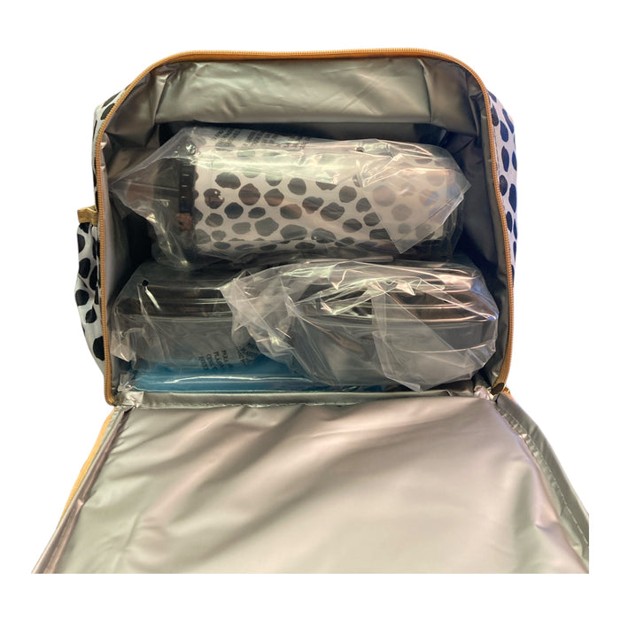 Fit & Fresh Artist Collection 5-Piece Deluxe Lunch Kit (Black & White Cheetah)