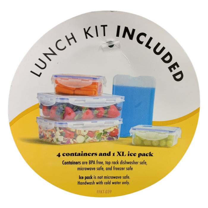 Fit & Fresh Lunch Bag, Includes Meal Prep Set and Ice Pack