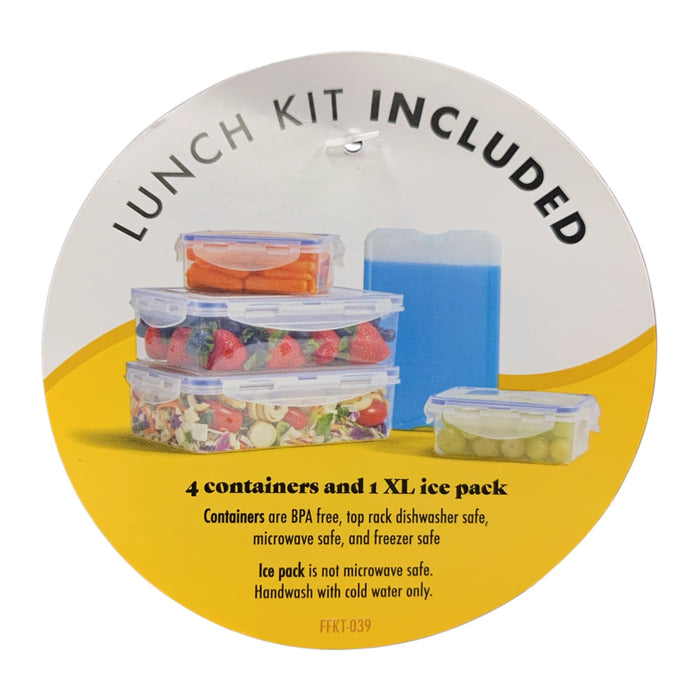 Fit & Fresh Lunch Bag, Includes Meal Prep Set and Ice Pack