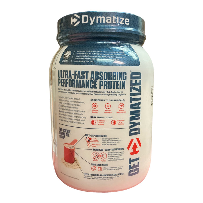 Dymatize ISO 100 Hydrolyzed Whey Protein Powder, 1.6lbs, Gourmet Vanilla