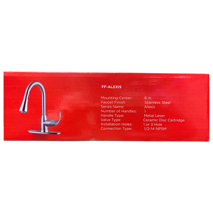 Frigidaire Alexis Pull Down 3-Function Kitchen Faucet, Stainless Steel Finish