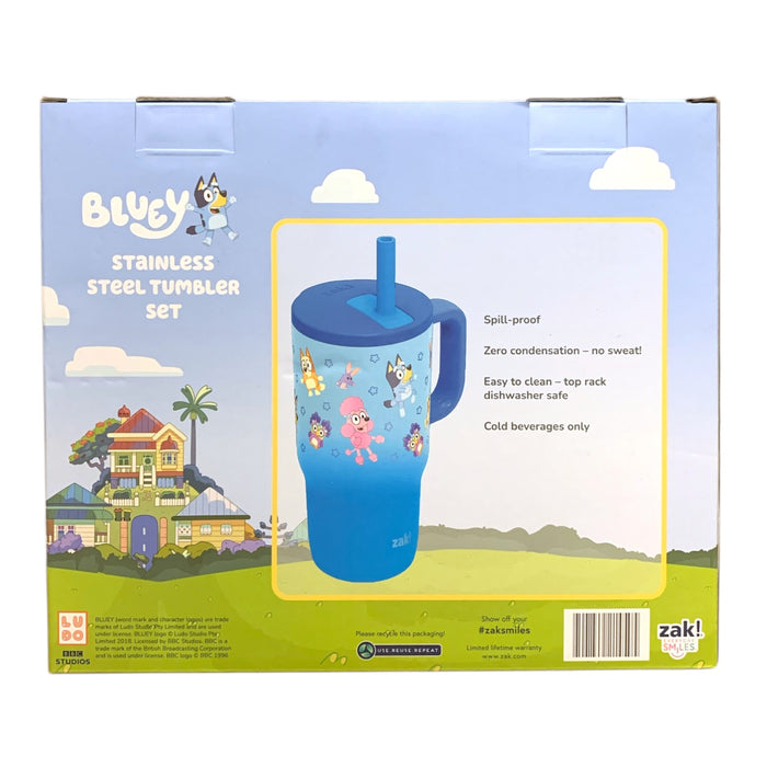 Zak Designs Licensed Stainless Steel Tumbler Set with Straws, 2-Pack, 16 oz.