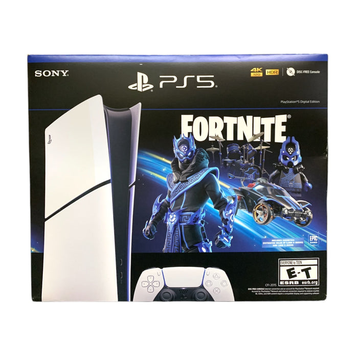 Sony PlayStation 5 Digital Only, Slim Edition, Fortnite Cobalt Star Bundle, 1TB