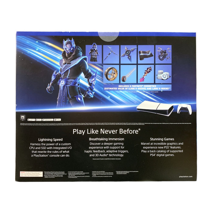 Sony PlayStation 5 Digital Only, Slim Edition, Fortnite Cobalt Star Bundle, 1TB