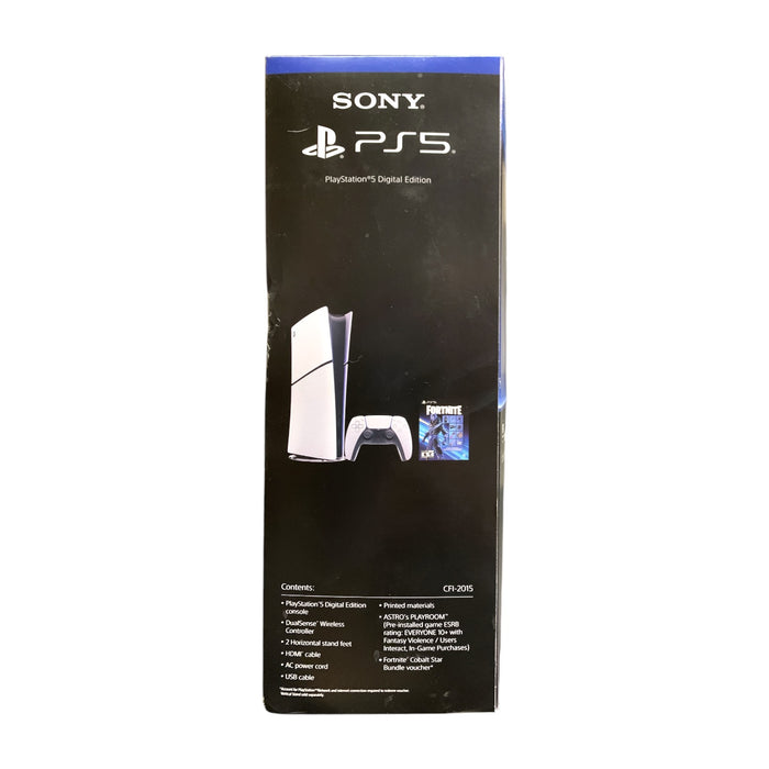 Sony PlayStation 5 Digital Only, Slim Edition, Fortnite Cobalt Star Bundle, 1TB