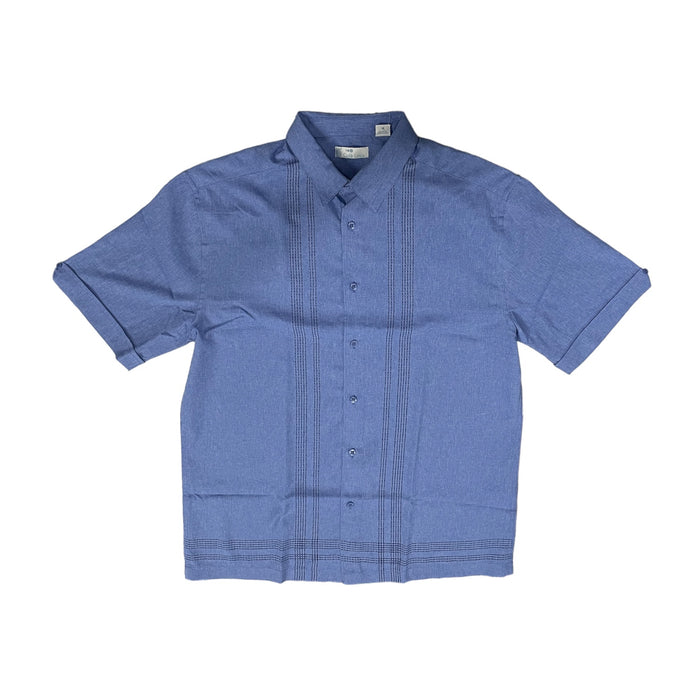 Cafe Luna Men's Short Sleeve Button Up Woven Collared Shirt