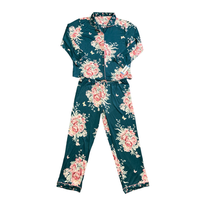 Flora Nikrooz Women's Long Sleeve Notch Collar 2 Piece Pajama Set