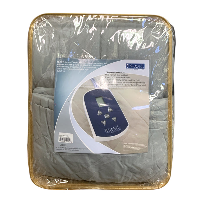 Shavel Home Products Micro Flannel Quilted Heated Blanket with Satin Hem, Full