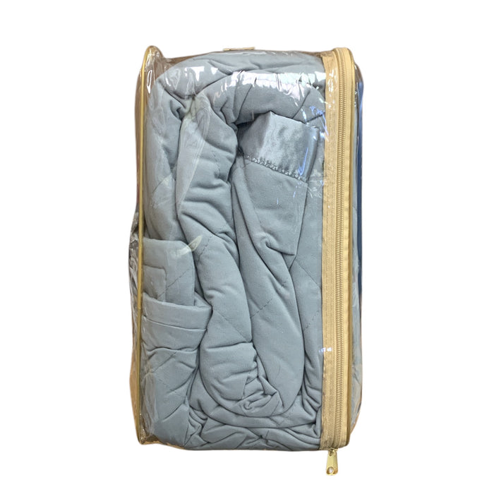 Shavel Home Products Micro Flannel Quilted Heated Blanket with Satin Hem, Full
