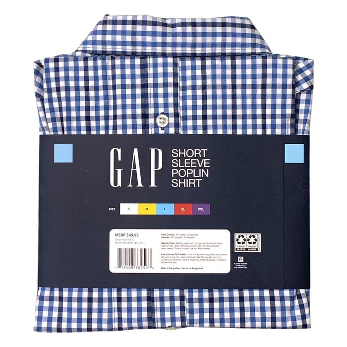 GAP Men's Short Sleeve Button Down Collared Poplin Shirt