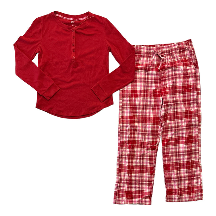 GAP Women's Long Sleeve Thermal Shirt and Flannel Pant 2 Piece Pajama Set