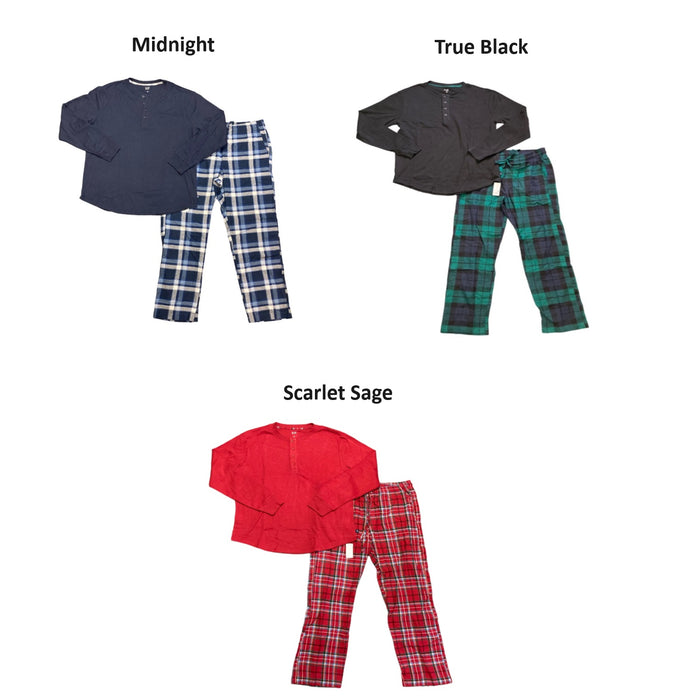 GAP Men's Long Sleeve Thermal Shirt and Flannel Pant 2 Piece Pajama Set