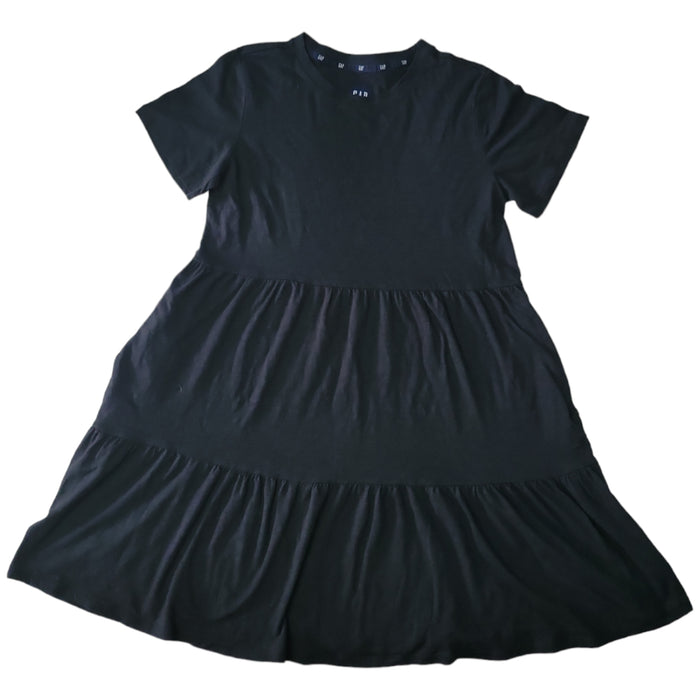 GAP Women's Soft Short Sleeve Crew Neck Tiered Dress