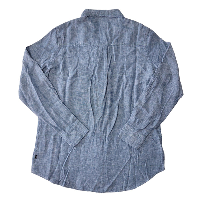 GAP Women's Long Sleeve Relaxed Fit Linen Collared Button Down Top