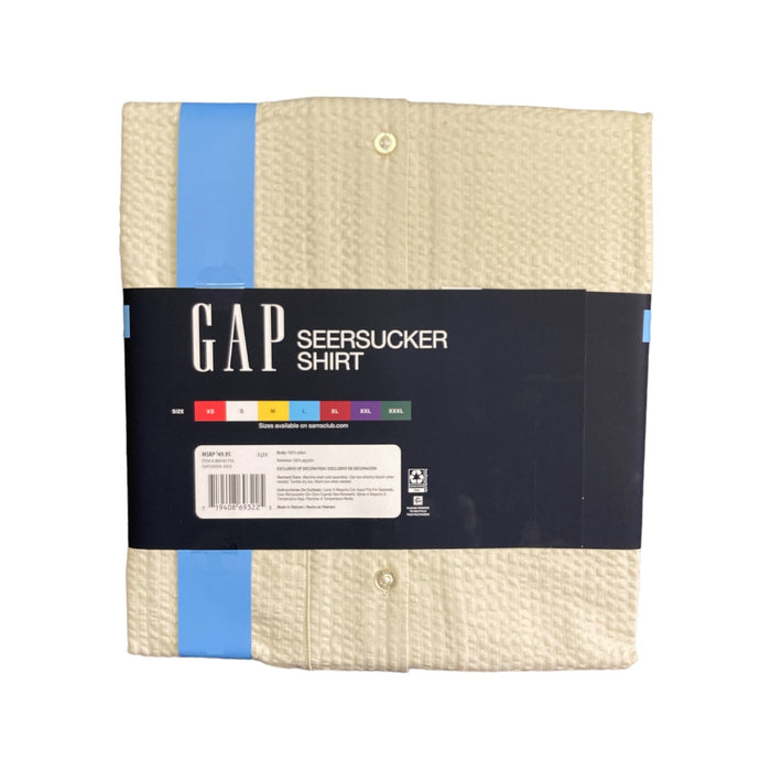 GAP Men's Soft Short Sleeve Relaxed Fit Seersucker Button Up Shirt