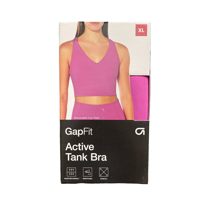 GapFit Ladies V-Scoop Neckline Razorback Built In Shelf Bra Active Tank Bra