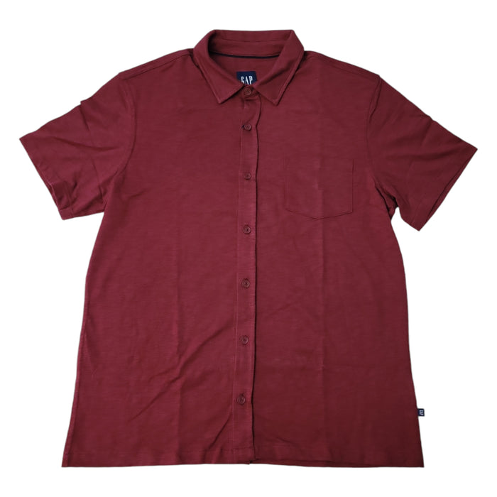 GAP Men's Soft Short Sleeve Knit Button Down Shirt, GP005442