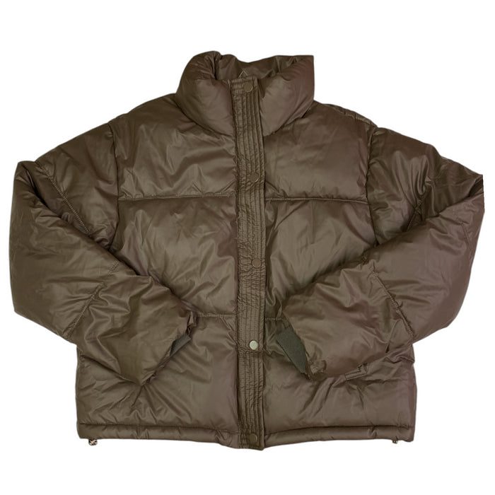 Express Women's Snap Buttons Cropped Puffer Jacket