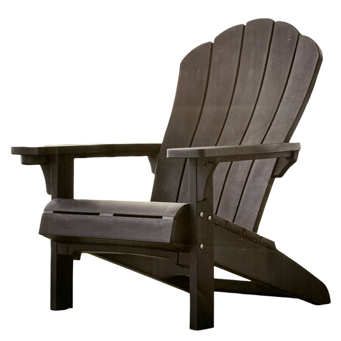 Keter Everest Adirondack Chair w/ Cupholder, Graphite Gray, 31.9"Lx36.6"Wx38.6"H