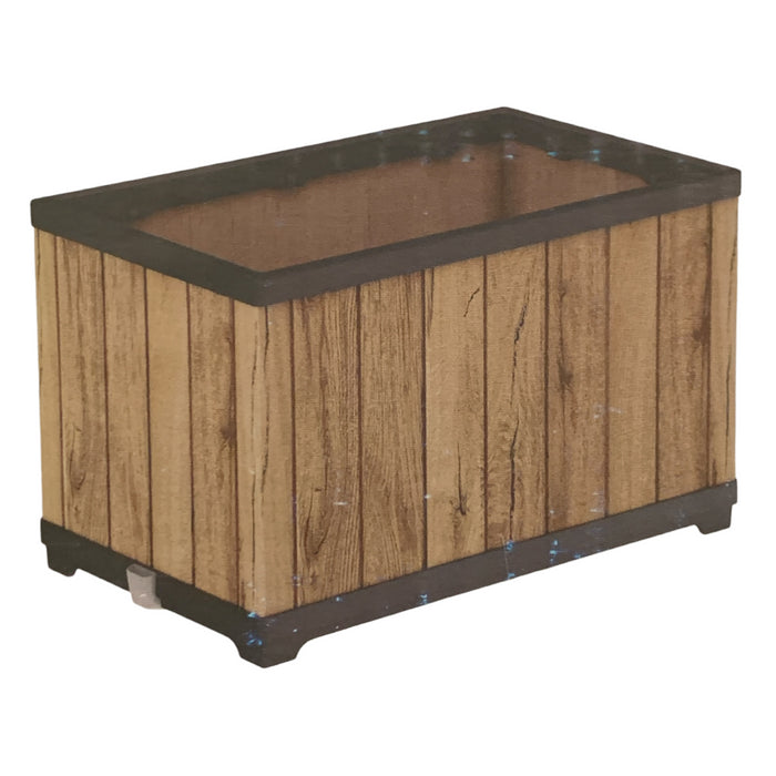 Keter Signature Collection 30" Deco Rectangle Planter, Resin, Pine Brown