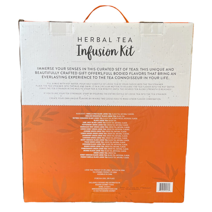 Herbal Tea Infusion Kit with 25 Herbal Tea's and Tea Strainer 0.24 oz EXP 08/23