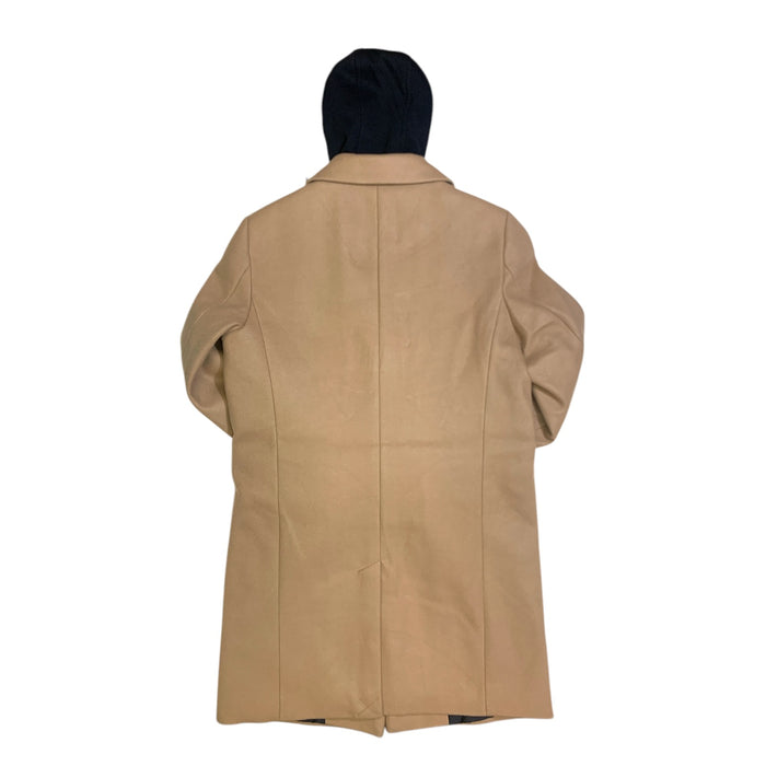 DKNY Men's Warm Single Breasted Faux Wool Coat w/ Removable Hood