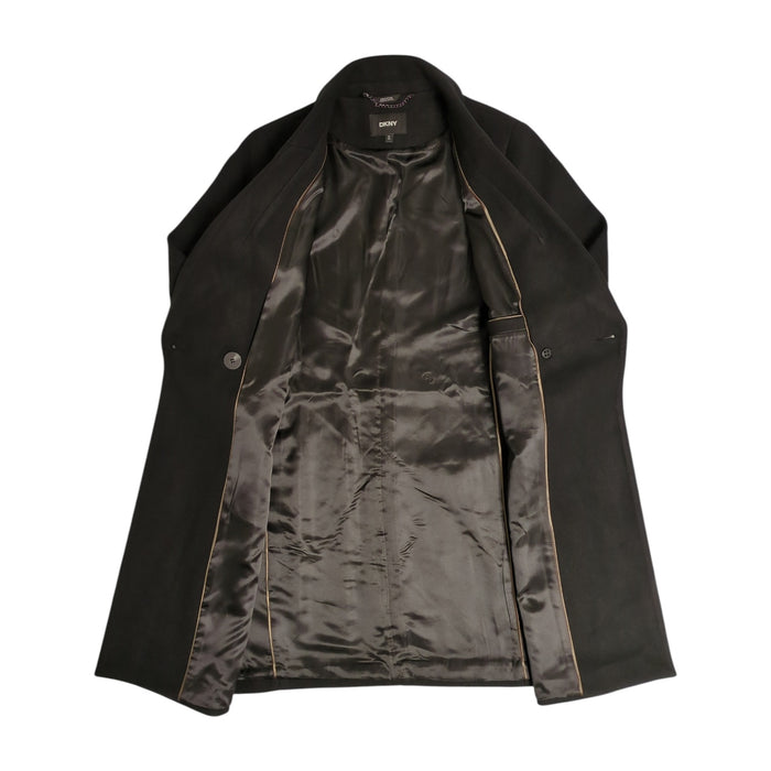 DKNY Women's Fashion Coat, Faux Wool, Single Breasted, Two-Button Closure