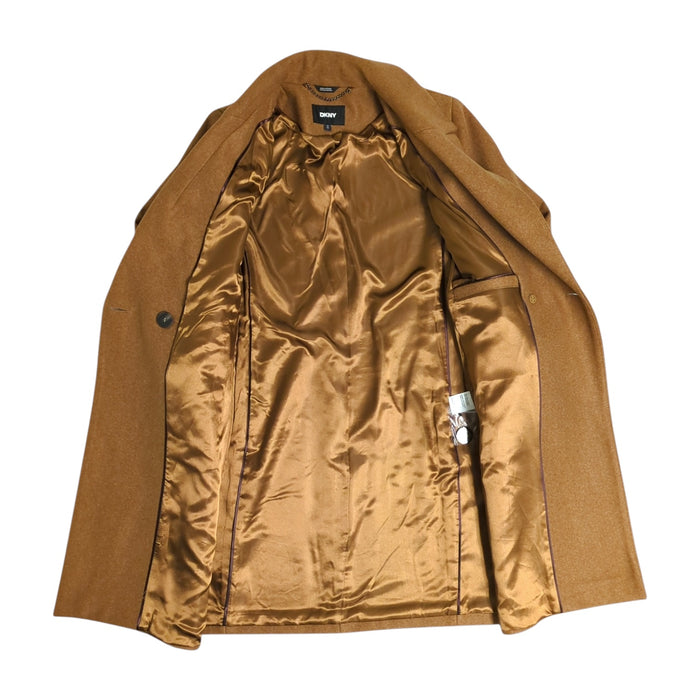 DKNY Women's Fashion Coat, Faux Wool, Single Breasted, Two-Button Closure