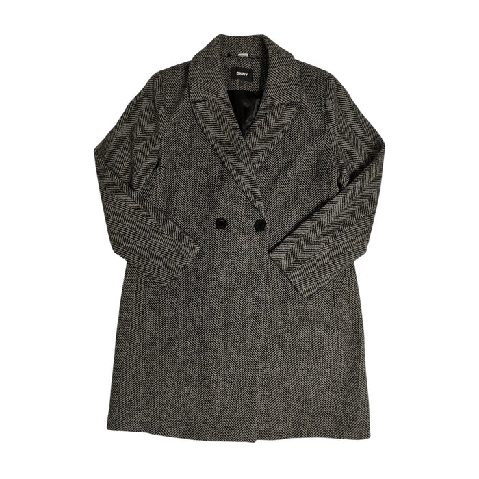 DKNY Women's Fashion Coat, Faux Wool, Single Breasted, Two-Button Closure