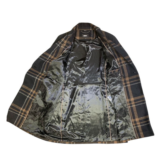 DKNY Women's Fahion Coat, Faux Wool, Single Breasted, Two-Button Closure