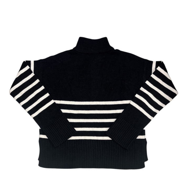 DKNY Womens Quarter Zip Pullover Sweater, Mock Neck, Ribbed Hem, Cuffs and Neck