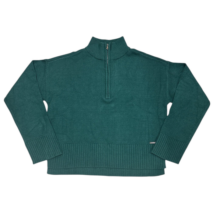 DKNY Womens Quarter Zip Pullover Sweater, Mock Neck, Ribbed Hem, Cuffs and Neck