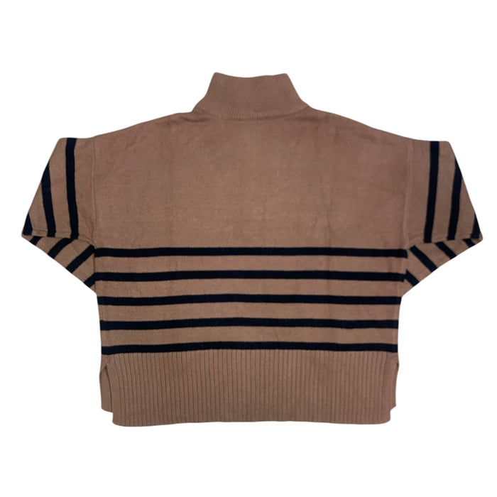 DKNY Womens Quarter Zip Pullover Sweater, Mock Neck, Ribbed Hem, Cuffs and Neck